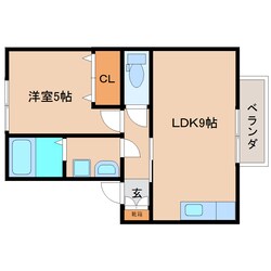 大和高田駅 徒歩17分 2階の物件間取画像